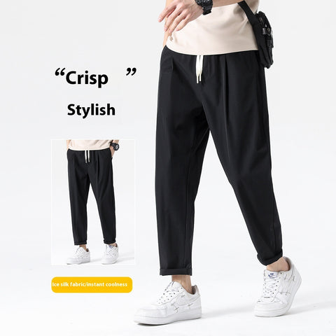 Breathable Lace-Up Casual Pants: