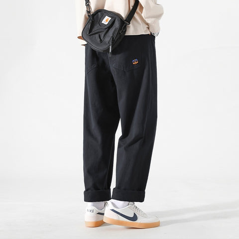 Men's Casual Trousers: Loose Fit Straight Cargo Pants