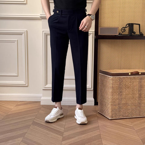 Stylish Seersucker Straight Type Pants for Men