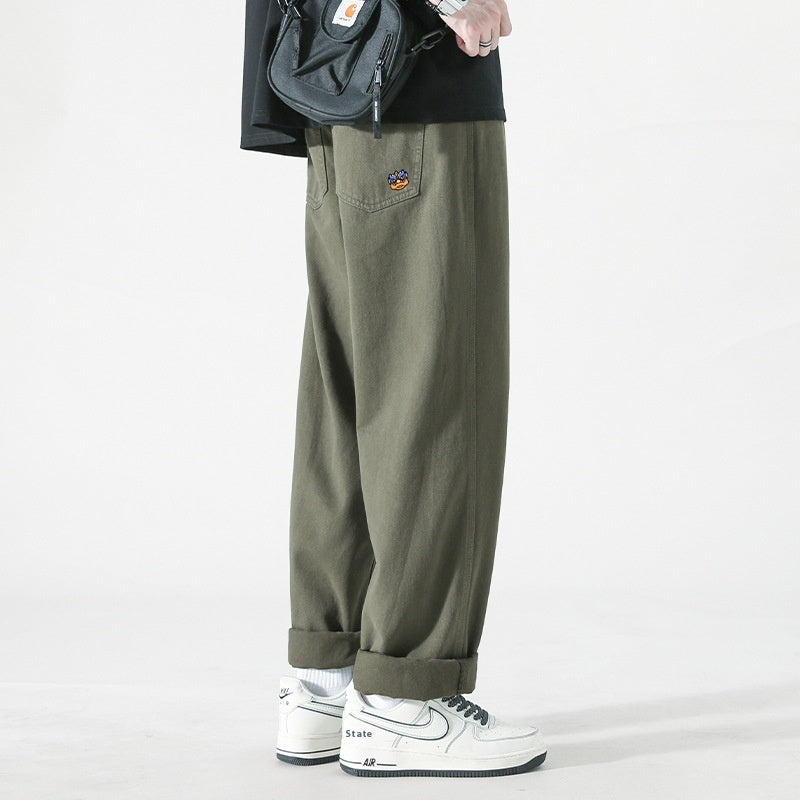 Men's Casual Trousers: Loose Fit Straight Cargo Pants