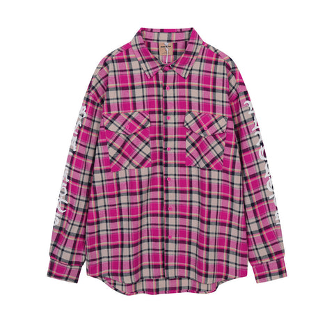 Plaid Long Sleeve Shirt Men's Loose Casual Thin Shirt