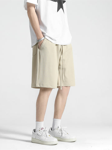 Casual Men's Drawstring Shorts Loose Straight Fit for Relaxed Style