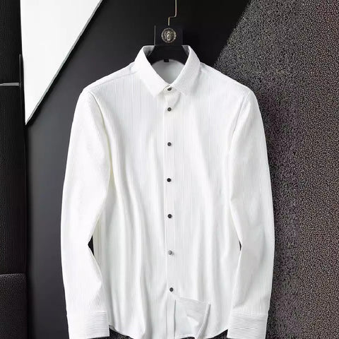 Men's Thin Non-Ironing Anti-Wrinkle Business Casual White Shirt