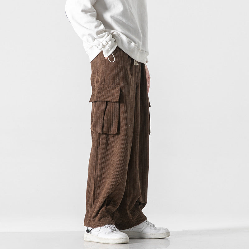 Loose Fit Corduroy Casual Pants for Men Versatile All-Matching Design