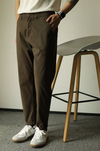 Men's Casual Business Slim-Fit Cropped Trousers