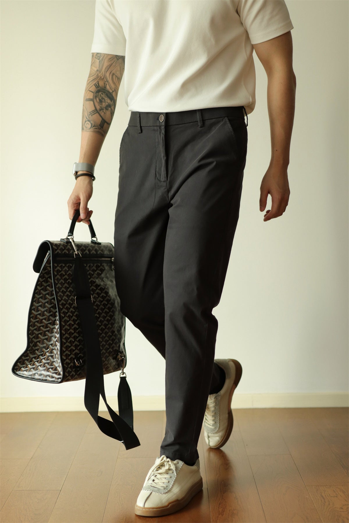 Men's Casual Business Slim-Fit Cropped Trousers