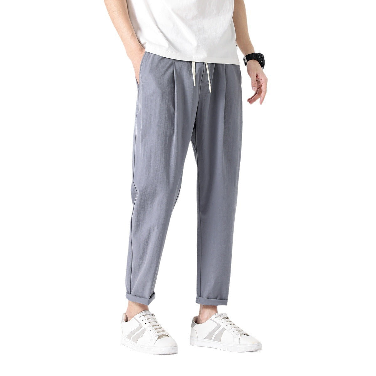 Breathable Lace-Up Casual Pants: