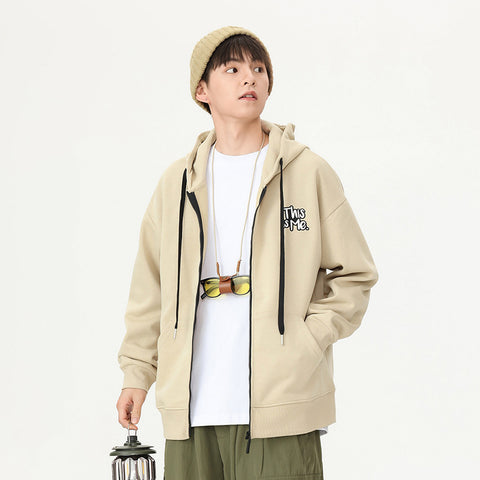 Men's Heavy Embroidery Hooded Cardigan