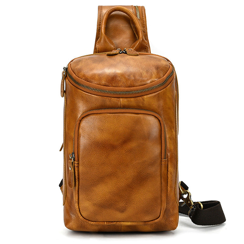 Men's Retro Crazy Horse Skin Shoulder Bag