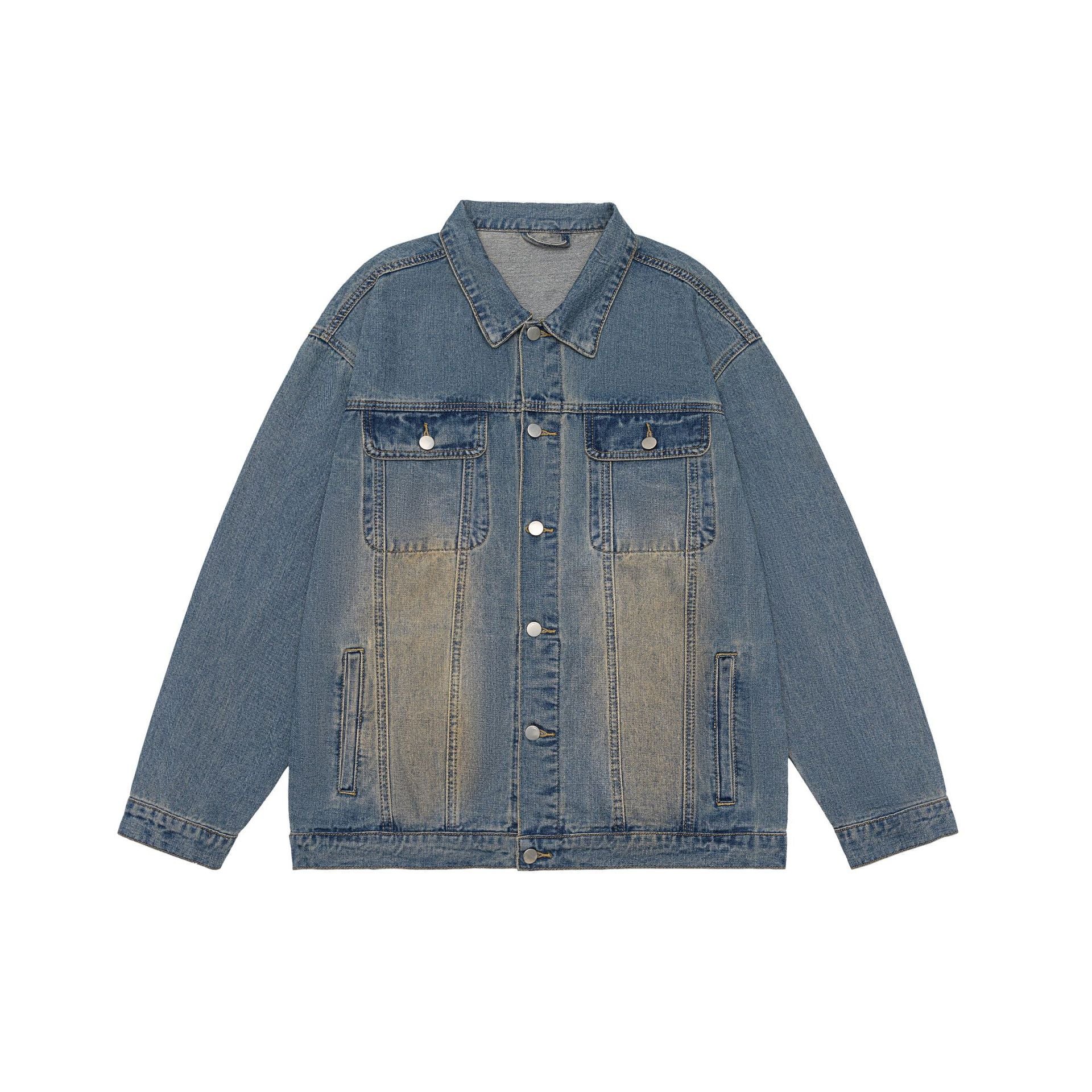 Vintage-Inspired Washed Denim Jacket for Fall & Winter