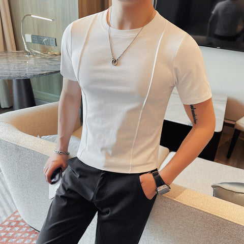 Men's Round Neck Thin Stretch Short Sleeve T-shirt