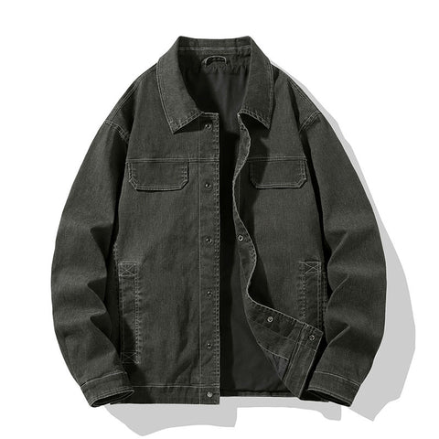 Men's Faux Denim Washed Cotton Coat