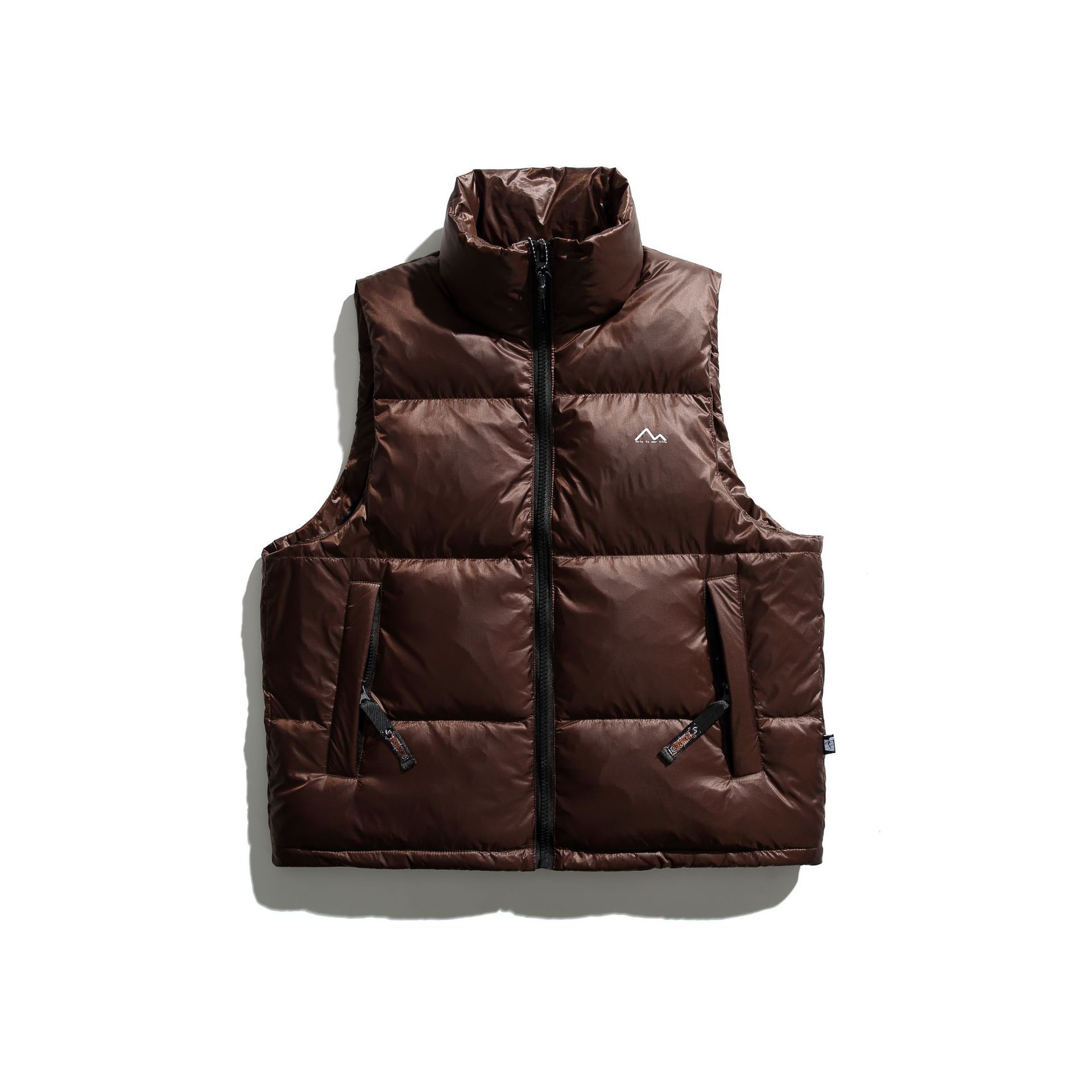 Men's Glossy Stand Collar Down Vest