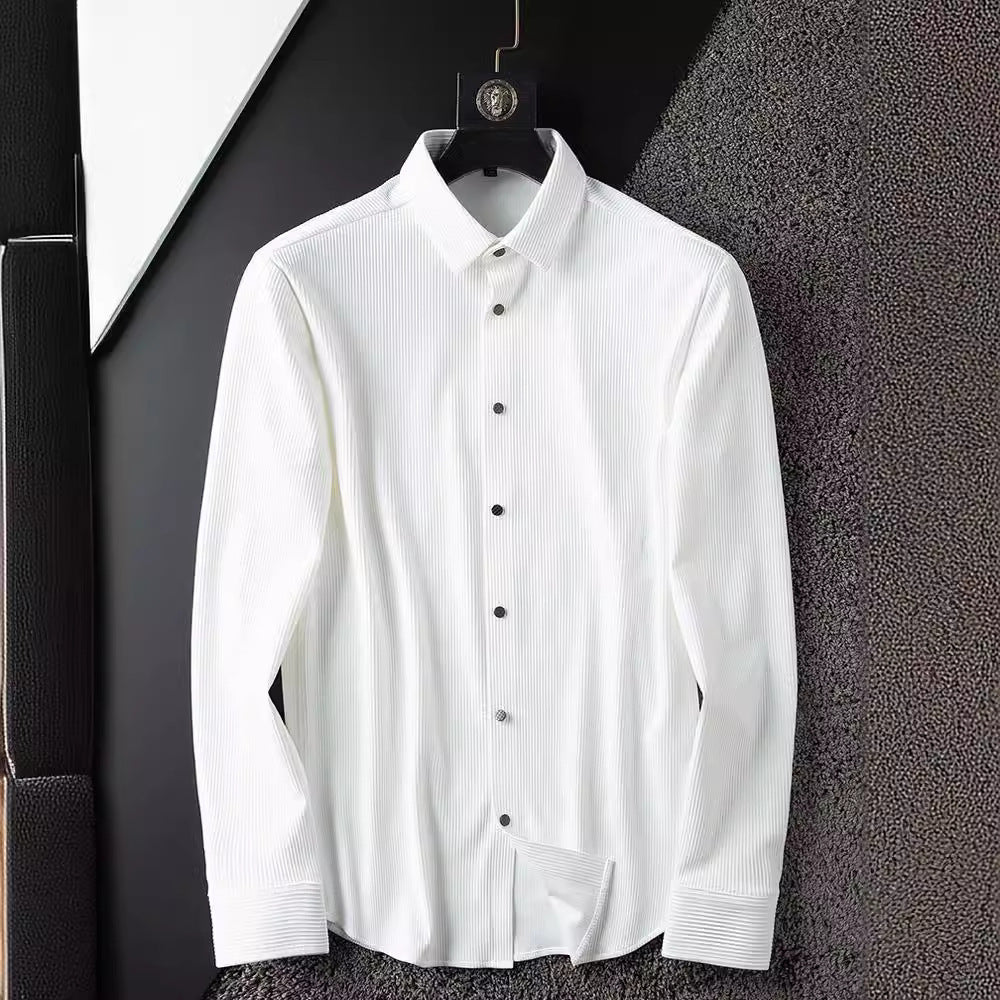 Men's Thin Non-Ironing Anti-Wrinkle Business Casual White Shirt