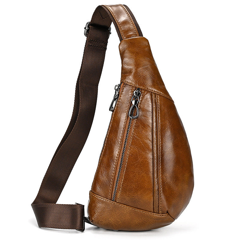 Men's Retro Crazy Horse Skin Shoulder Bag