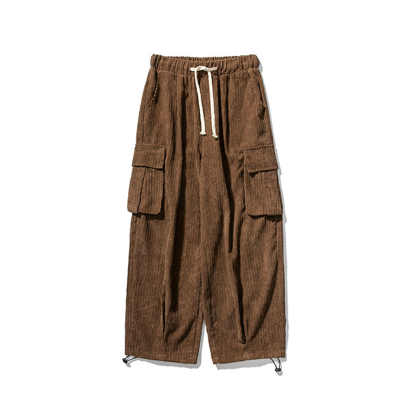 Loose Fit Corduroy Casual Pants for Men Versatile All-Matching Design