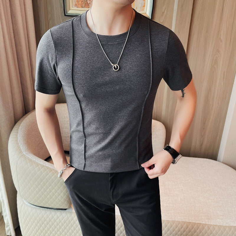 Men's Round Neck Thin Stretch Short Sleeve T-shirt