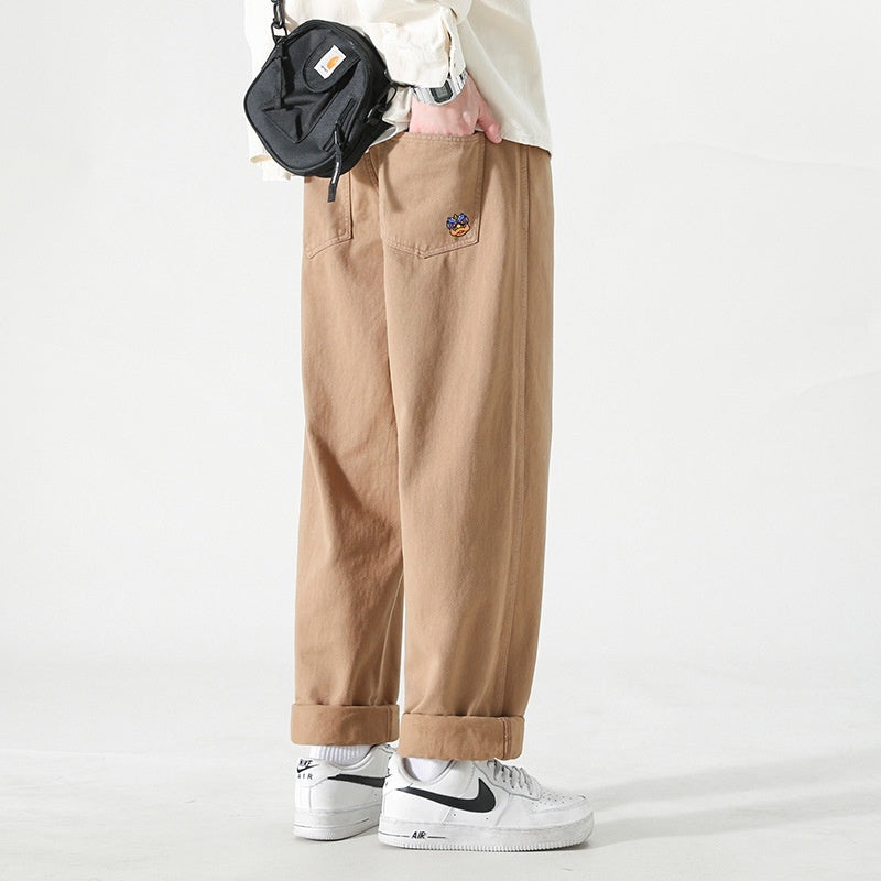 Men's Casual Trousers: Loose Fit Straight Cargo Pants