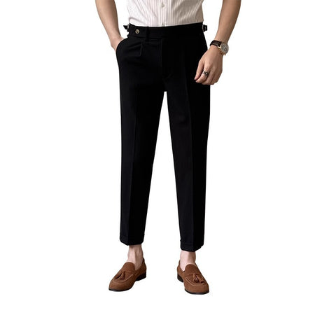 Stylish Seersucker Straight Type Pants for Men