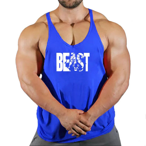 Gym Tank Top Men Fitness Clothing Bodybuilding Train Stringer Summer Clothing for Male Sleeveless Vest