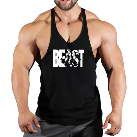 Gym Tank Top Men Fitness Clothing Bodybuilding Train Stringer Summer Clothing for Male Sleeveless Vest