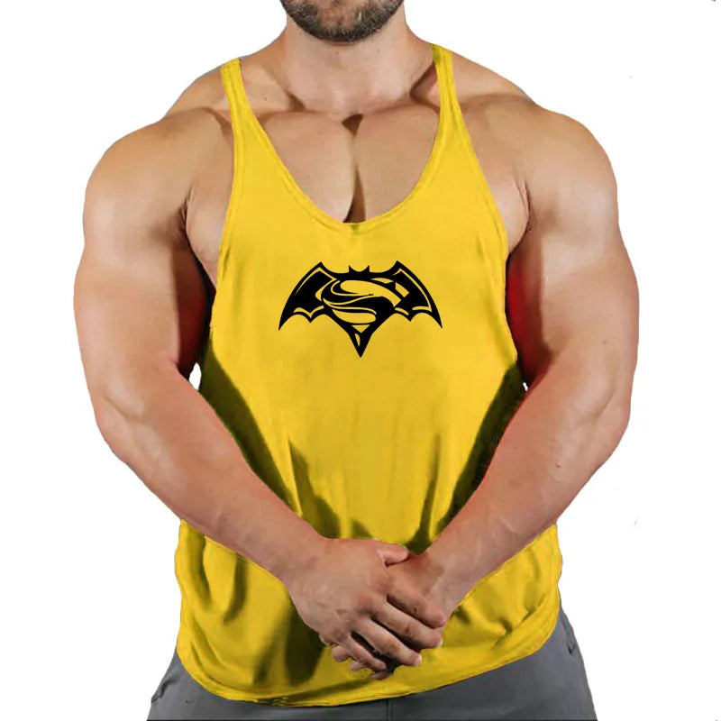 Gym Tank Top Men Fitness Clothing Bodybuilding Train Stringer Summer Clothing for Male Sleeveless Vest