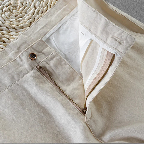 100% Quality Pure Linen Casual Pants Men Brand Long Trousers Men Business Fashion Pants