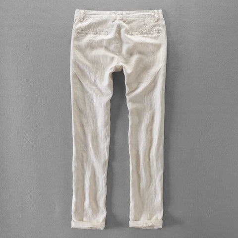 100% Quality Pure Linen Casual Pants Men Brand Long Trousers Men Business Fashion Pants