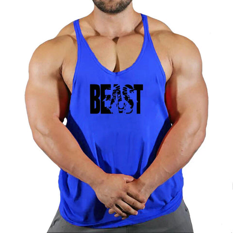 Gym Tank Top Men Fitness Clothing Bodybuilding Train Stringer Summer Clothing for Male Sleeveless Vest