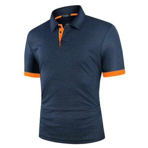 Men Shirt Short Sleeve Polo Shirt Contrast Color