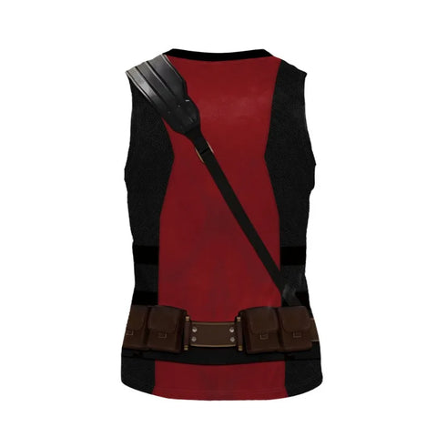 Adults Superhero Deadpool Wolverine Cosplay Vest Comic Compression Sleeveless Shirts Halloween Costumes Party Tops Males