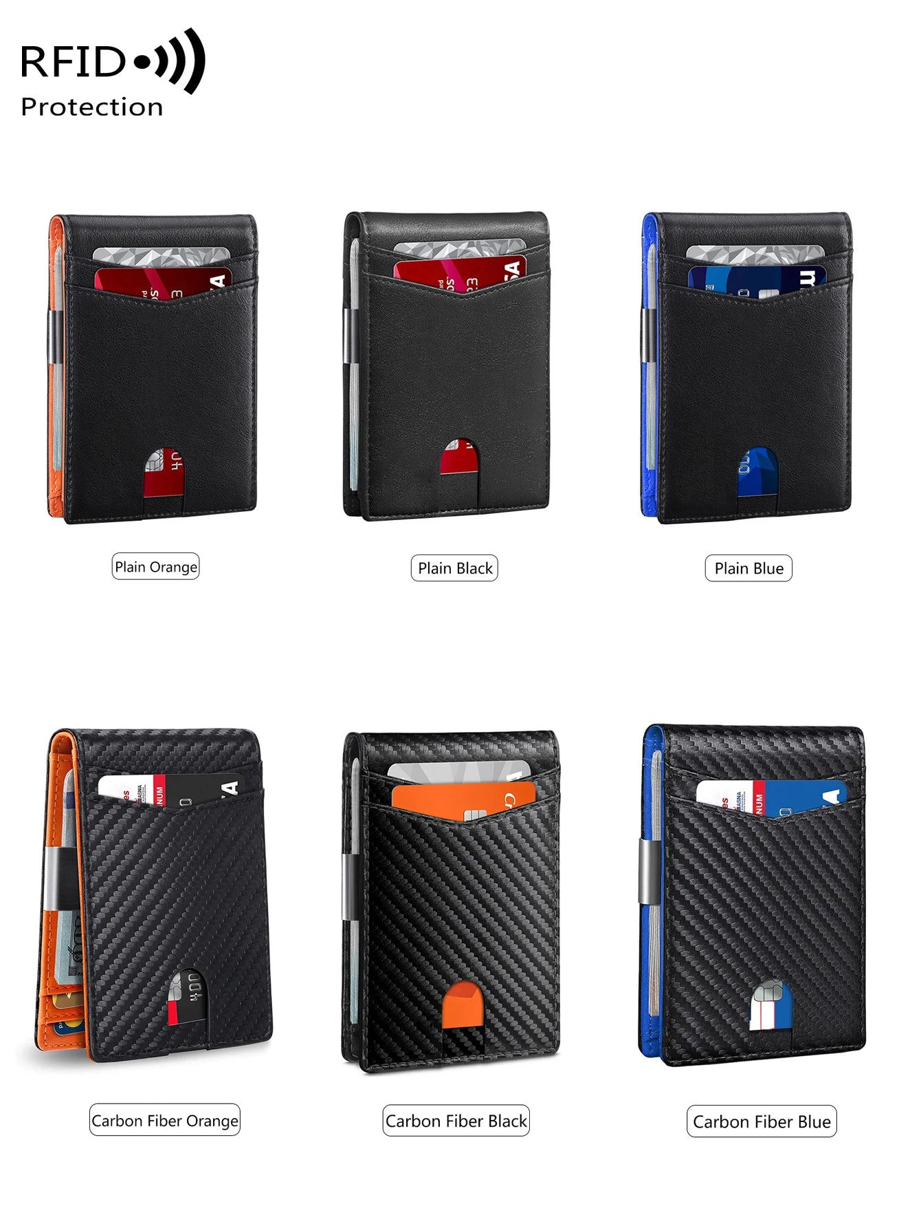 Men's Wallet RFID Carbon Fiber Ultra-thin 12 Card Wallet Minimalist Multifunctional Double Fold