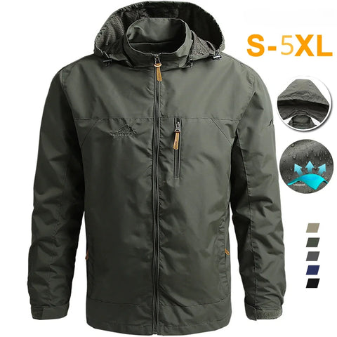 Windbreaker Men Tactical Jacket Waterproof Outdoor Hooded Coat