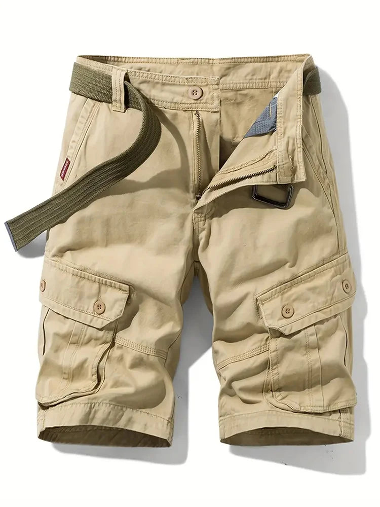 Multi Pockets, Men's Cotton Cargo Shorts, Tactical Comfy Loose Shorts Work Pants, Mens Clothing Waterproof Hiking Track Shorts