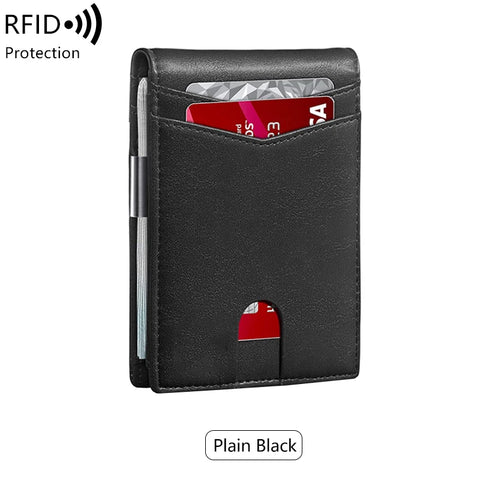 Men's Wallet RFID Carbon Fiber Ultra-thin 12 Card Wallet Minimalist Multifunctional Double Fold