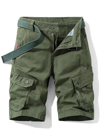 Multi Pockets, Men's Cotton Cargo Shorts, Tactical Comfy Loose Shorts Work Pants, Mens Clothing Waterproof Hiking Track Shorts