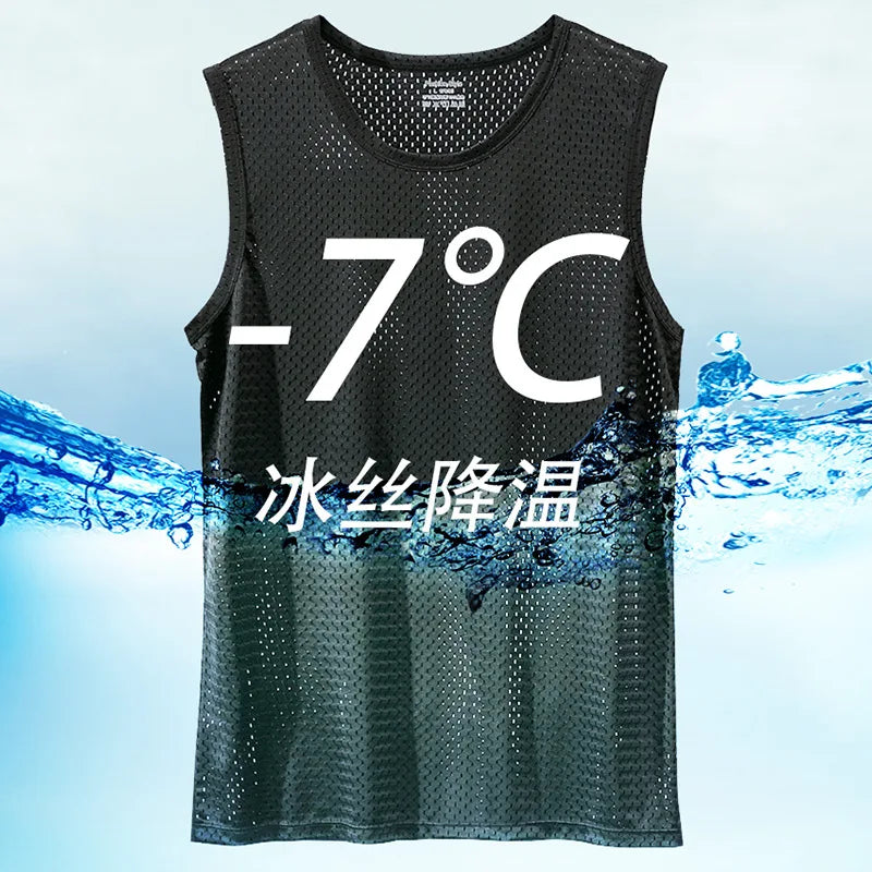 Mesh Tank Top Men Gym Fitness Quick Dry Top