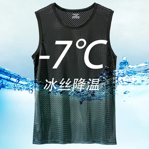 Mesh Tank Top Men Gym Fitness Quick Dry Top