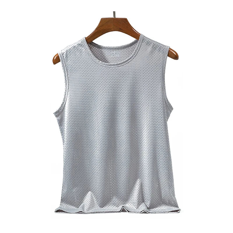 Mesh Tank Top Men Gym Fitness Quick Dry Top