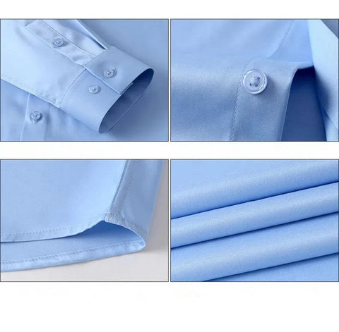 New Stretch Anti-Wrinkle Men's Shirts Long Sleeve Dress Shirts