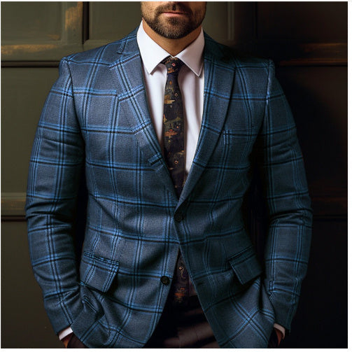 Men's Casual Suit Printed Double Row