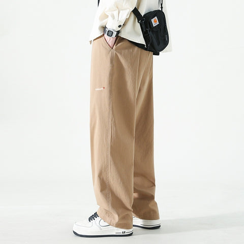 Men's Casual Trousers: Loose Fit Straight Cargo Pants