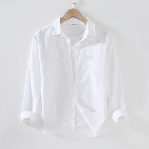 Lightweight Men's Cotton and Linen Long Sleeve Shirt