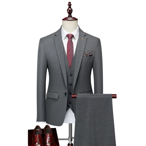 Elevate Your Look with Men's Slim Fit Three-Piece Suit for Professional Wear