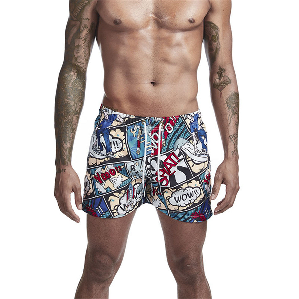 Men's Printed Three-Point Beach Shorts