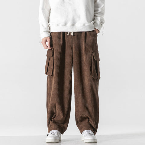 Loose Fit Corduroy Casual Pants for Men Versatile All-Matching Design