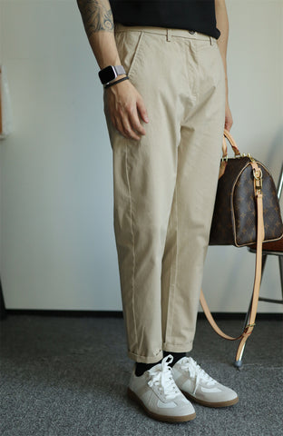 Men's Casual Business Slim-Fit Cropped Trousers