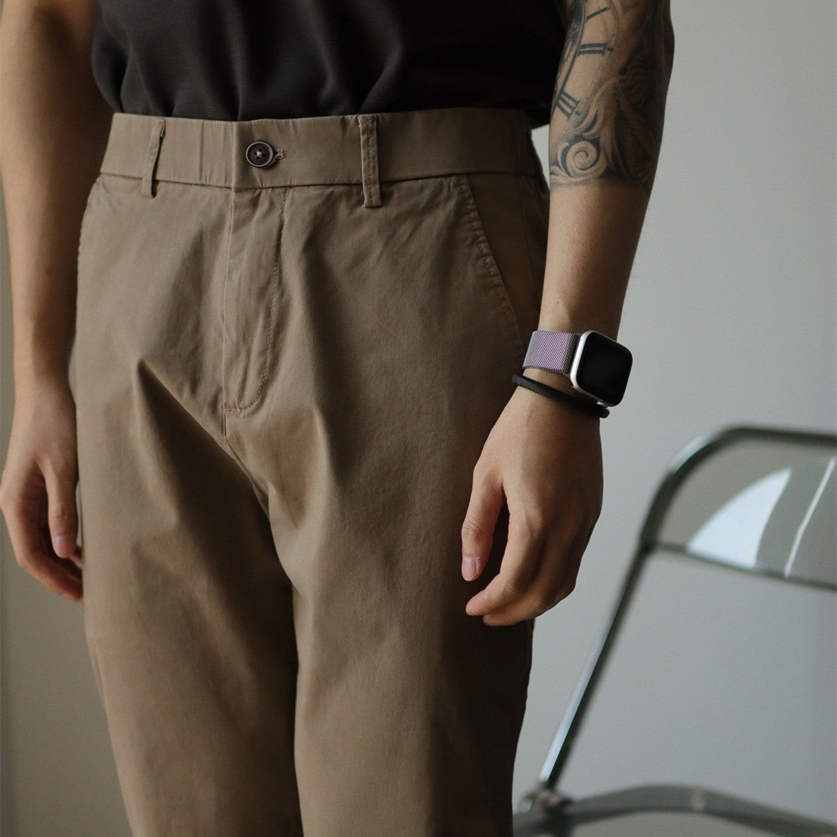 Men's Casual Business Slim-Fit Cropped Trousers