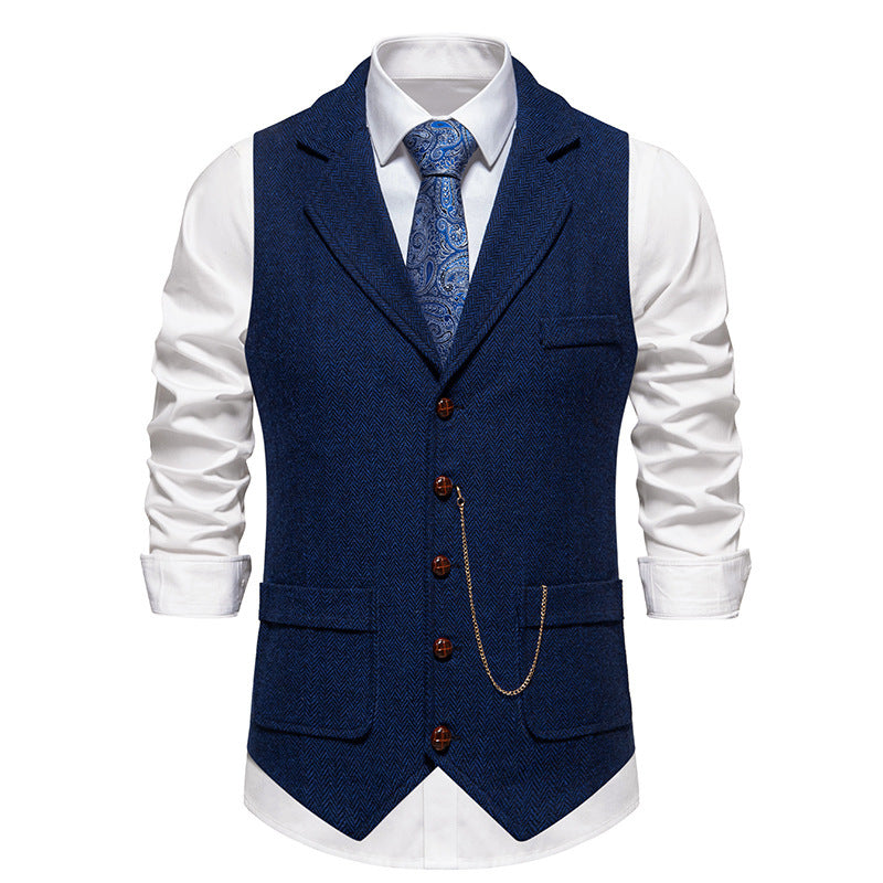 New Retro Herringbone Casual Vest Multi-pocket Tough Guy Vest