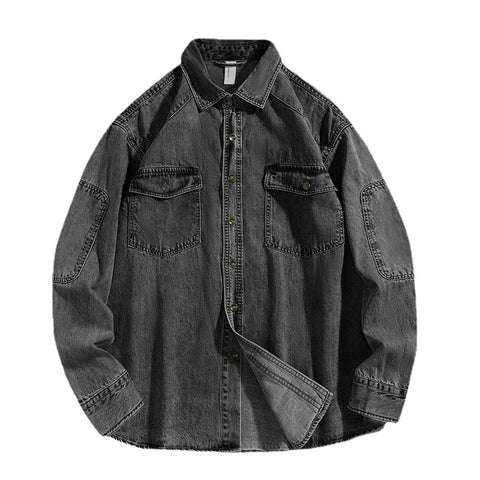 Casual Men's Loose Heavy Washed Shirt Jacket